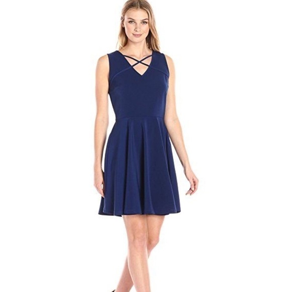 Lark and ro navy blue cocktail dress dress size large - Picture 1 of 3